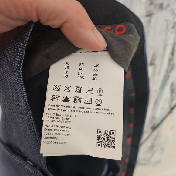 NWT Hugo Boss Pants Men's 40x33 Blue 100% Virgin Wool Office Business $198 - Picture 4 of 7